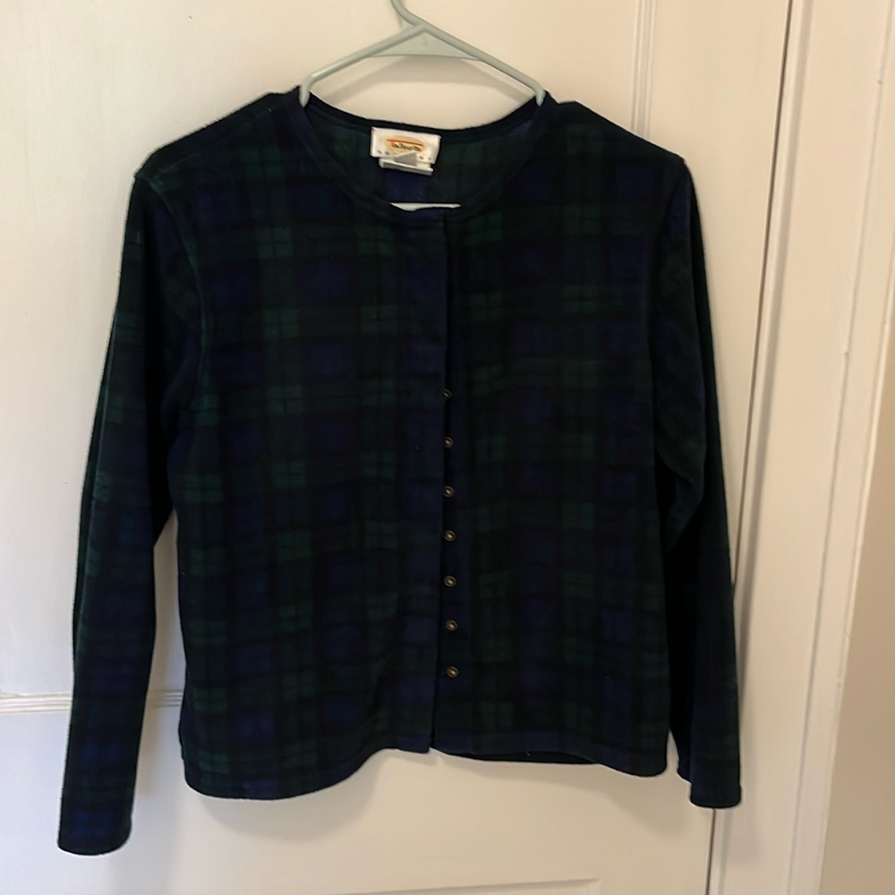 Talbots black watch plaid jacket